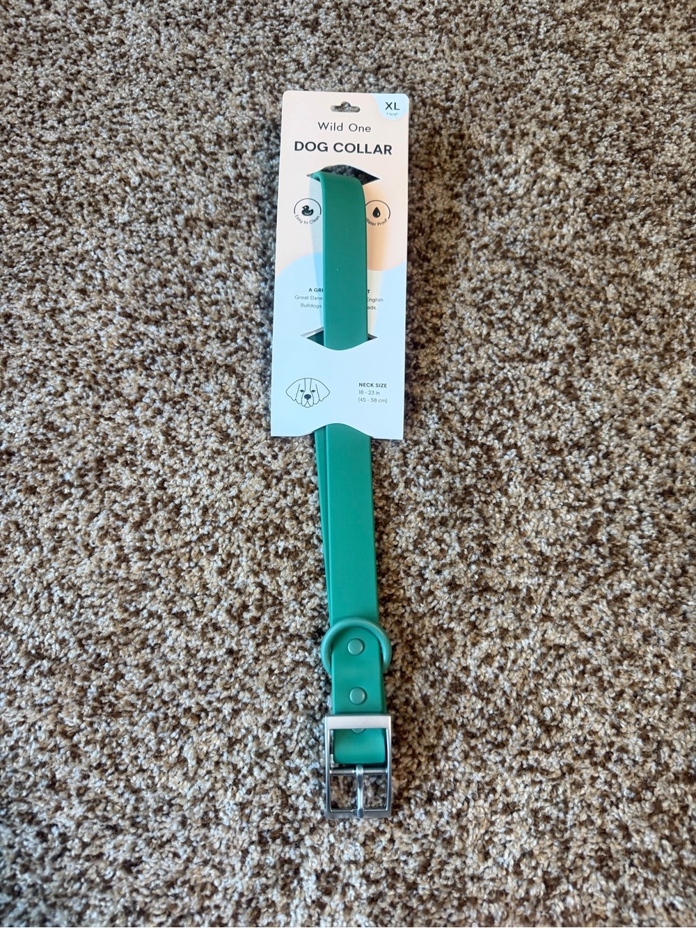 NWT Wild One Spruce Waterproof Dog Collar - XL